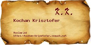 Kochan Krisztofer névjegykártya